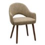 ALMOST PERFECT - Set of 2 Beige Faux Leather Dining Chairs with Walnut Legs - Colbie