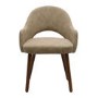 ALMOST PERFECT - Set of 2 Beige Faux Leather Dining Chairs with Walnut Legs - Colbie