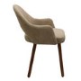 ALMOST PERFECT - Set of 2 Beige Faux Leather Dining Chairs with Walnut Legs - Colbie