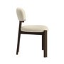 Round Walnut Drop Leaf Dining Table Set with 2 Cream Upholstered Chairs - Seats 2 - Carson