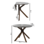 Round Walnut Drop Leaf Dining Table Set with 2 Cream Upholstered Chairs - Seats 2 - Carson