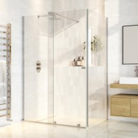 1200x800mm Chrome 8mm Glass Frameless Rectangular Sliding Shower Enclosure - Denver