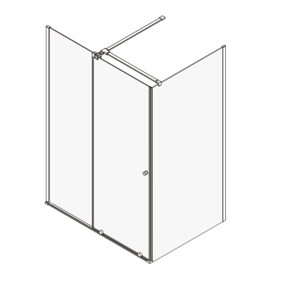 1200x800mm Chrome 8mm Glass Frameless Rectangular Sliding Shower Enclosure - Denver