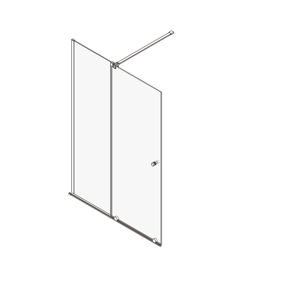 1400mm Brushed Brass Sliding Door Shower Enclosure + Wall Support Bar 8mm Glass - Denver