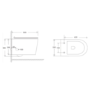 Wall Hung Toilet with Soft Close Toilet Seat, Brushed Bronze Pneumatic Flush Plate, 1168mm Frame & Cistern - Alcor
