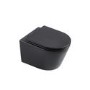 Matt Black Wall Hung Toilet with Soft Close Toilet Seat, Brushed Bronze Pneumatic Flush Plate, 1168mm Frame & Cistern - Newport