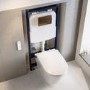 Wall Hung Smart Bidet Toilet with Brushed Bronze Flush Plate & 1168mm Frame & Cistern - Purificare