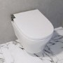 Wall Hung Smart Bidet Japanese Toilet with Heated Seat & Brushed Bronze Pneumatic Flush Plate, 1168mm Frame & Cistern - Purificare