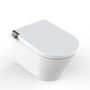 Wall Hung Smart Bidet Japanese Toilet with Heated Seat & Brushed Bronze Pneumatic Flush Plate, 1168mm Frame & Cistern - Purificare