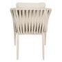 4 Seater Real Teak Round Garden Dining Set with Beige Rope Chairs