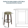 Set of 3 Sage Green Velvet Kitchen Counter Stools with Walnut Legs - Gatsby