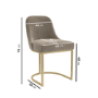 Set of 2 Mink Velvet Dining Chairs with Gold Legs - Callie