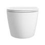 Back to Wall Toilet with Black Glass Cabinet, Cistern & Pneumatic Dual Flush Button - Roma