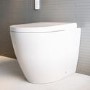 Back to Wall Smart Bidet Japanese Toilet with Black Glass Cabinet, Cistern & Pneumatic Dual Flush Button - Purificare