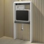 Back to Wall Toilet with White Glass Cabinet, Cistern & Pneumatic Dual Flush Button - Albi