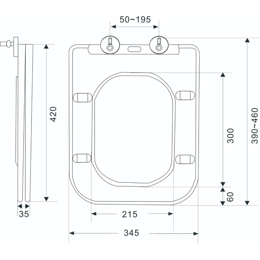 Back to Wall Toilet with White Glass Cabinet, Cistern & Pneumatic Dual Flush Button - Albi