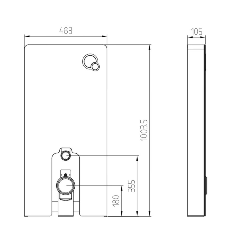 Back to Wall Smart Bidet Japanese Toilet with White Glass Cabinet, Cistern & Pneumatic Dual Flush Button - Purificare