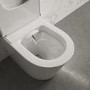 Back to Wall Smart Bidet Japanese Toilet with White Glass Cabinet, Cistern & Pneumatic Dual Flush Button - Purificare