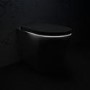 Back to Wall Smart Bidet Japanese Toilet with Black Glass Cabinet, Cistern & Pneumatic Dual Flush Button - Purificare