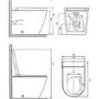 Back to Wall Smart Bidet Japanese Toilet with Black Glass Cabinet, Cistern & Pneumatic Dual Flush Button - Purificare