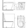Back to Wall Smart Bidet Japanese Toilet with White Glass Cabinet, Cistern & Pneumatic Dual Flush Button - Purificare