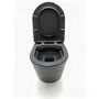 ONLY OPENED - Matt Black Wall Hung Rimless Short Projection Toilet with Soft Close Seat Verona