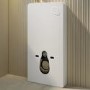 Black Wall Hung Toilet with White Glass Cabinet, Cistern & Pneumatic Dual Flush Button - Verona