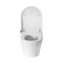 Wall Hung Smart Bidet Japanese Toilet with Heated Seat, White Glass Cabinet, Frame, Cistern & Pneumatic Dual Flush Button - Purificare