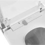Wall Hung Smart Bidet Japanese Toilet with Heated Seat, White Glass Cabinet, Frame, Cistern & Pneumatic Dual Flush Button - Purificare