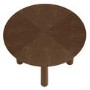 Round Walnut Dining Table Set with 4 Green Upholstered Chairs - Seats 4 - Hana