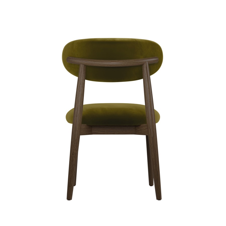 Walnut Finish Extendable Dining Table Set with 6 Green Upholstered Dining Chairs - Seats 6 - Jarel