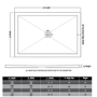 1400x800mm Rectangular Anti-Slip 25mm Slimline White Stone Resin Shower Tray – Harmony