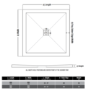 800x800mm Square 25mm Slimline White Stone Resin Shower Tray – Harmony