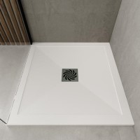 900x900mm Square 25mm Slimline White Stone Resin Shower Tray – Harmony