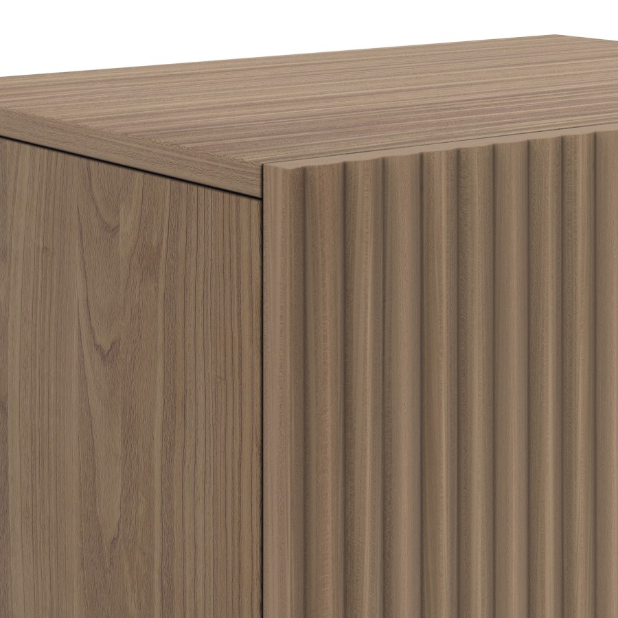 Multifunctional Large Walnut Ribbed Freestanding TV Stand with Storage - TV's up to 85" - Hazel