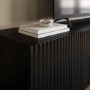 Multifunctional Small Black Ribbed Floating TV Stand - TV's up to 55" - Hazel