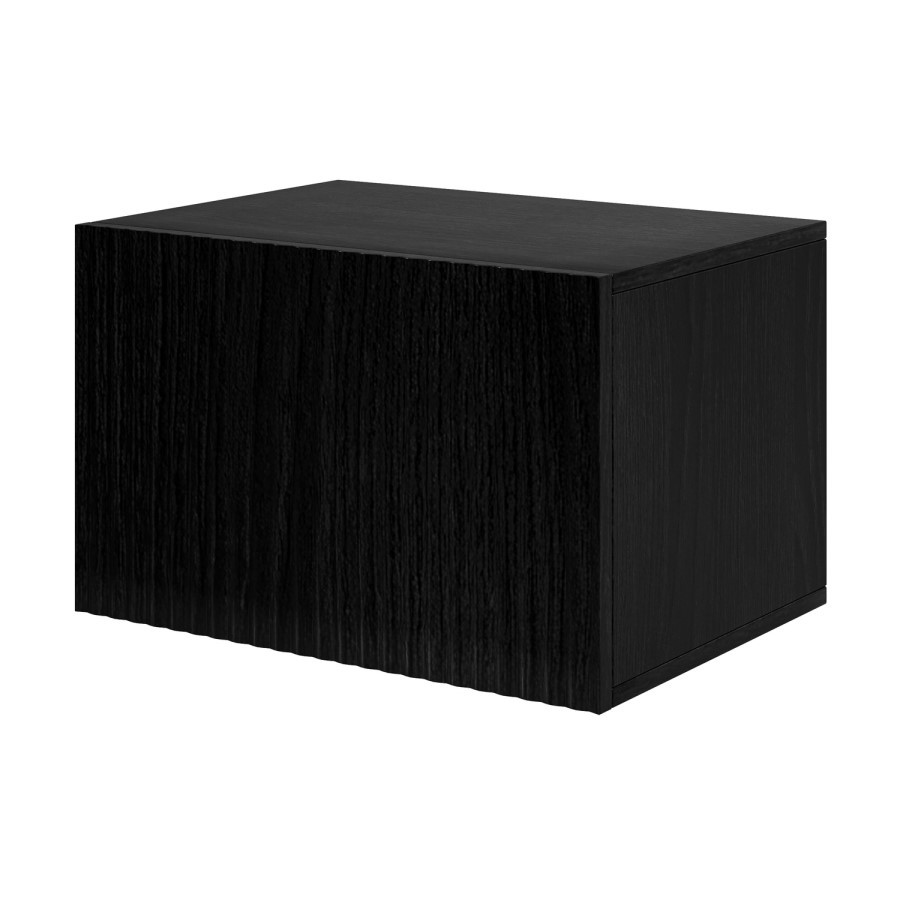 Multifunctional Black Ribbed Floating TV Stand - TV's up to 75" - Hazel