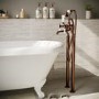 Brushed Bronze Freestanding Bath Shower Mixer Tap with Stand Pipes - Helston