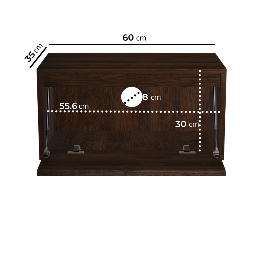 Walnut Floating Wall Mounted TV Stand - TV's up to 75" - Hiro
