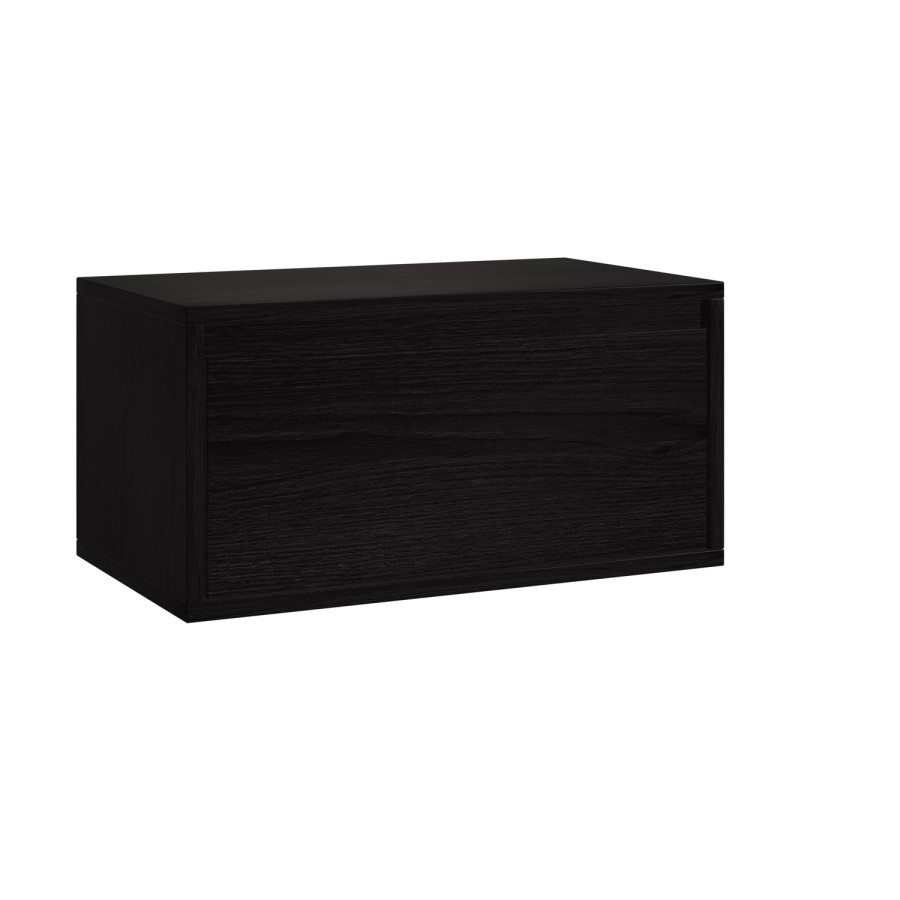 Black Floating Wall Mounted TV Stand - TV's up to 75" - Hiro