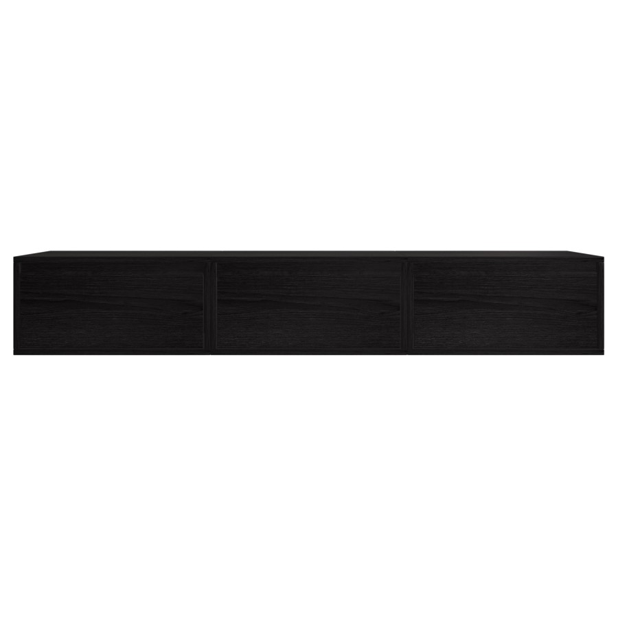 Black Floating Wall Mounted TV Stand - TV's up to 75" - Hiro
