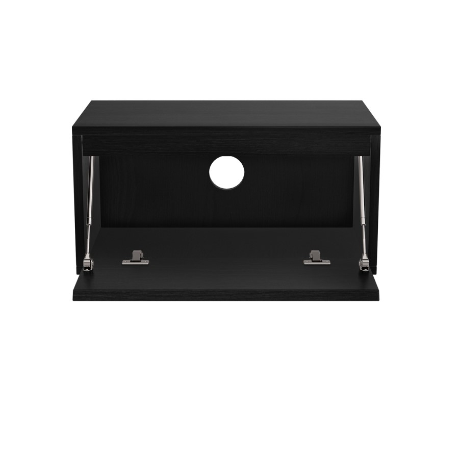 ONLY OPENED - Wide Black Floating Bedside Table with Storage - Hiro