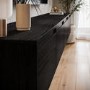 Large Black Floating Wall Mounted TV Stand - TV's up to 85" - Hiro