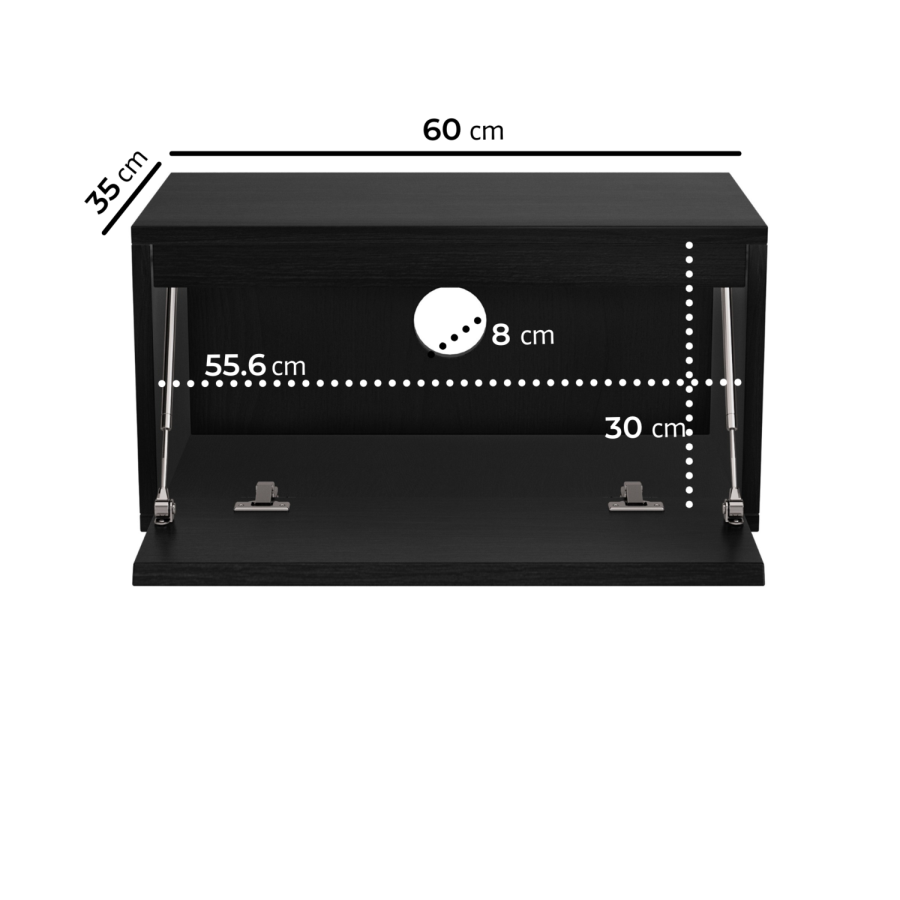 Large Black Floating Wall Mounted TV Stand - TV's up to 85" - Hiro