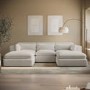 Beige Boucle 5 Seater U-Shape Sofa - Hudson