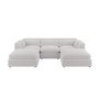 Beige Boucle 5 Seater U-Shape Sofa - Hudson