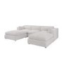 Beige Boucle 5 Seater U-Shape Sofa - Hudson