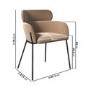 ALMOST PERFECT - Set of 2 Beige Velvet Curved Dining Chairs - Isla