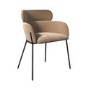 ALMOST PERFECT - Set of 2 Beige Velvet Curved Dining Chairs - Isla