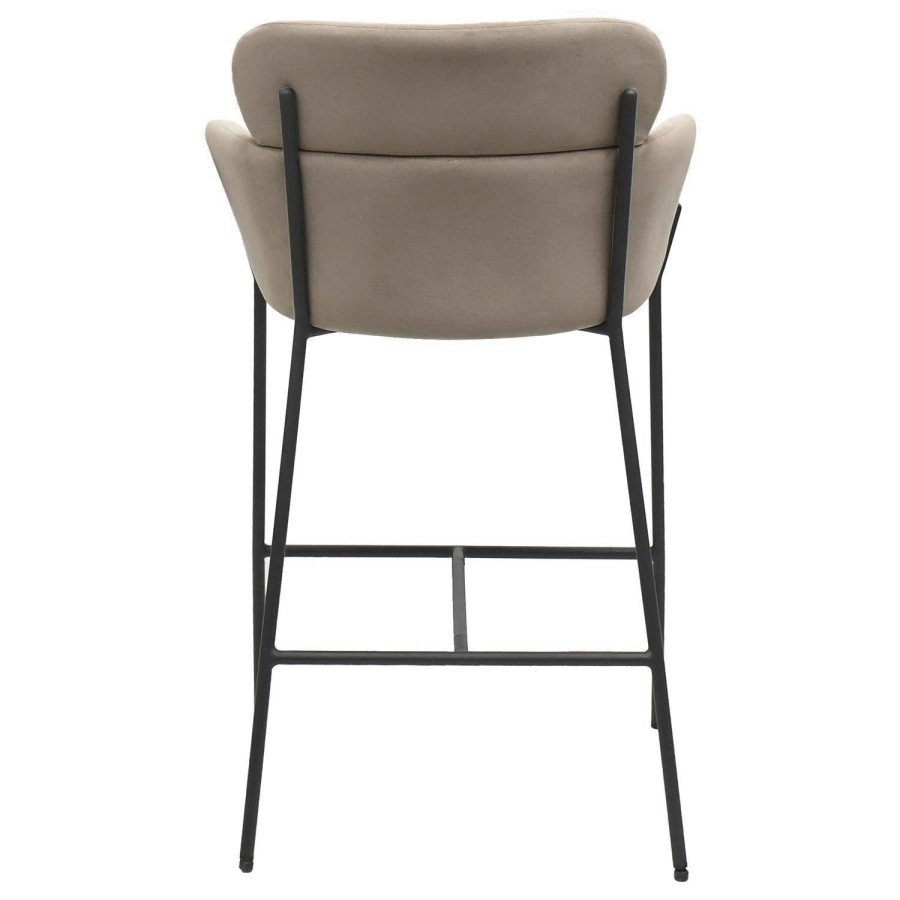 ONLY OPENED - Beige Velvet Curved Counter Stool - Isla